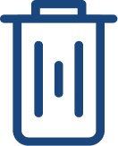 Trash can icon representing waste disposal or delete function for dental practice website.