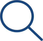 Magnifying glass icon representing dental search or examination for River Rock Dental Austin.